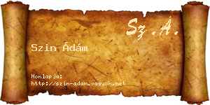 Szin Ádám névjegykártya